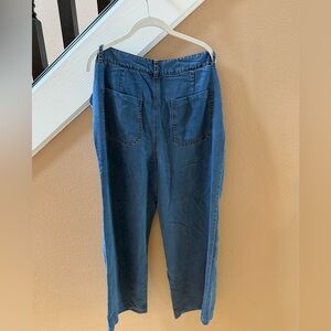High-Waist Blue Denim Pants